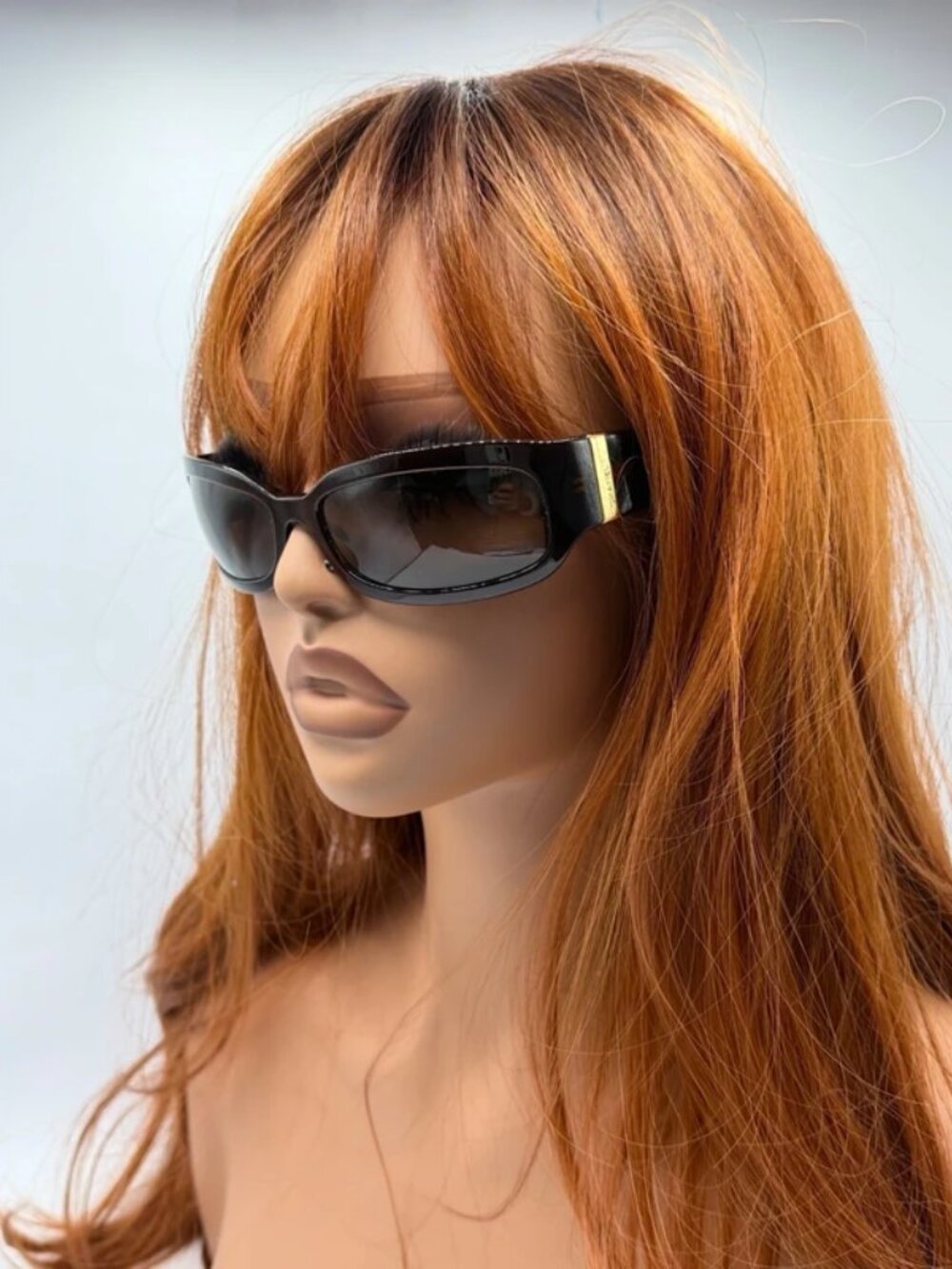 Authentic Chanel Sunglasses Wraparound Brown Quilted Gold Logo Monogram 5052 Vin - Picture 9 of 9